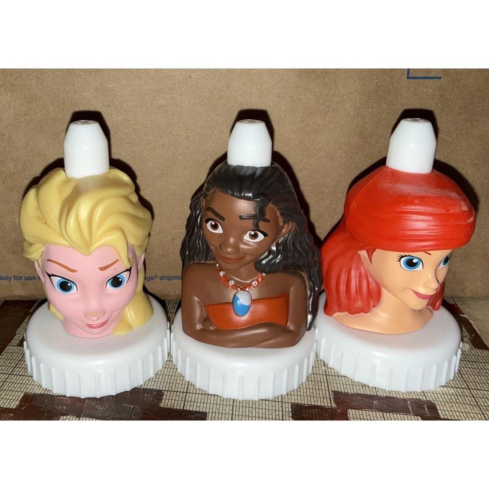Good 2 Grow Toppers Cars Lot of 3 DISNEY Princesses- Frozen Moana Little Mermaid